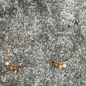 Kendra Scott Rose Gold Hoop Earrings with Charms